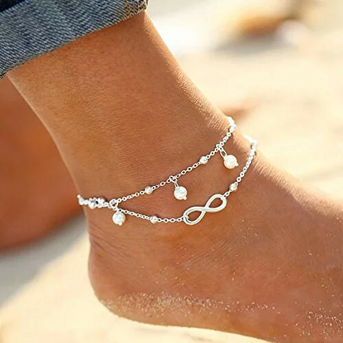 Sterling Silver Infinity Love Beach Anklet - alt image 0