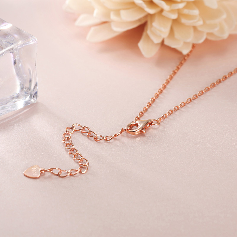 Zircon Infinity Necklace Rose Gold - alt image 0