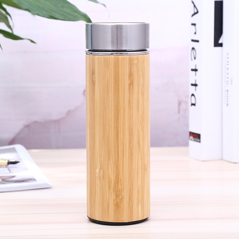 Bamboo and Stainless Steel Water Bottle 500ml - alt image 1
