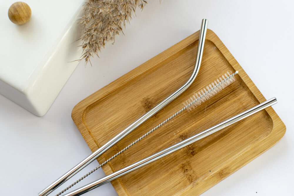 Single Reusable Stainless Steel Drinking Straw - alt image 2