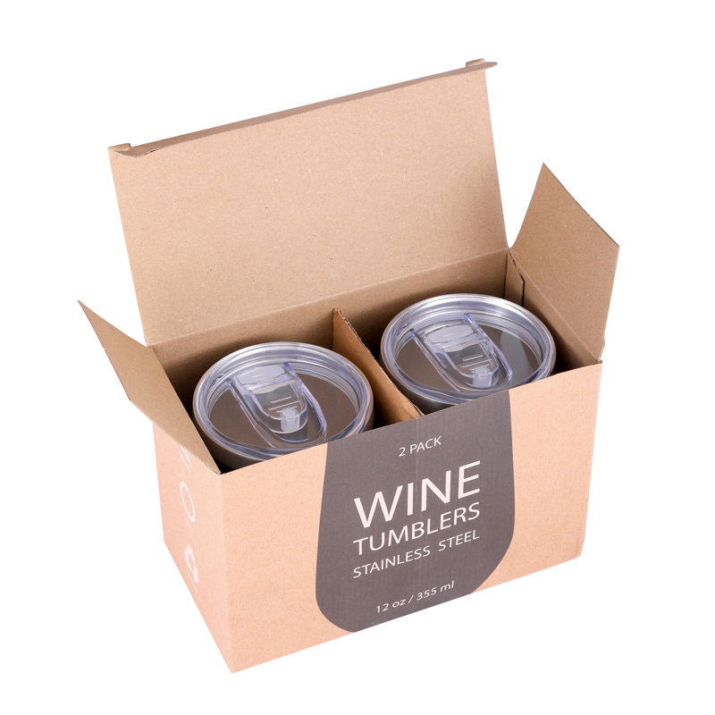 Black Insulated Wine Tumblers 2-Pack 355ml - alt image 2