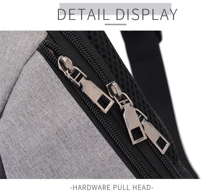 Grey Cross Body Messenger Bag with USB Charge - alt image 3