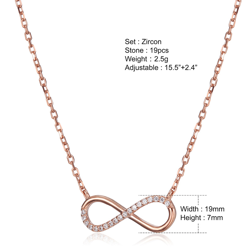 Zircon Touched Infinity Necklace