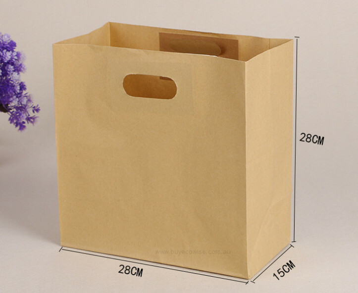 25 Paper Bags with Die Cut Handle - main image