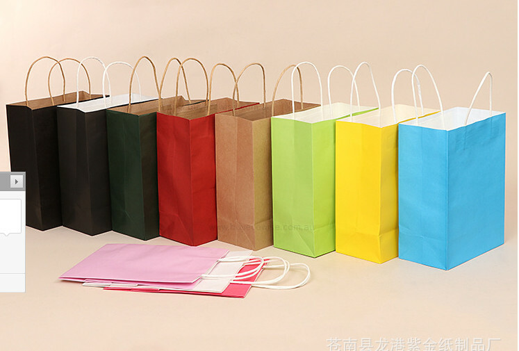 25 Green Shopping Bags 21x15x8cm - main image