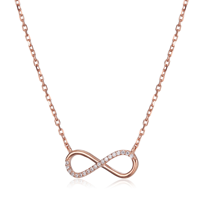 Zircon Infinity Necklace Rose Gold - main image