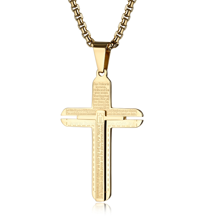 18K Gold Plated Cross Necklace - main image
