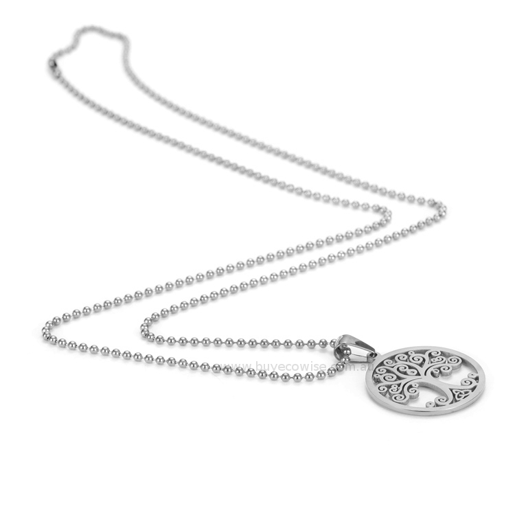 Silver Stainless Steel Tree Of Life Necklace - main image