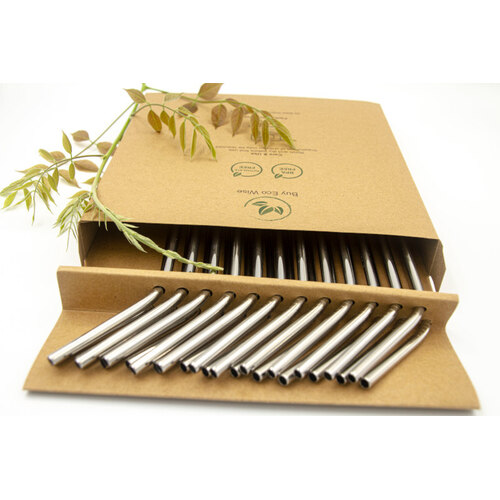 Bent Metal Drinking Straws 25 Pack