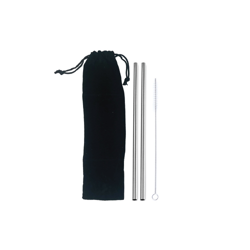 2 Pack Reusable Stainless Steel Drinking Straws