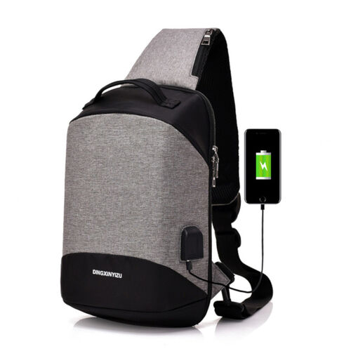 Anti Theft Chest Sling Bag with USB Charge