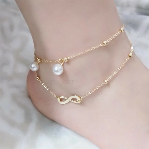 Fashion Pearl Silver Plated Anklet