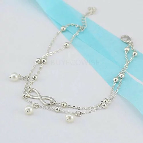 Sterling Silver Infinity Love Beach Anklet
