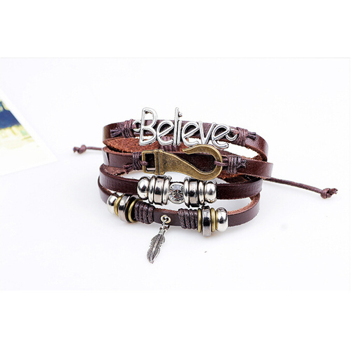 Feather Beaded Anchor Charm
