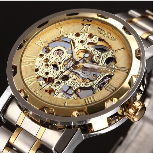 Skeleton Mechanical Stainless Steel Watch